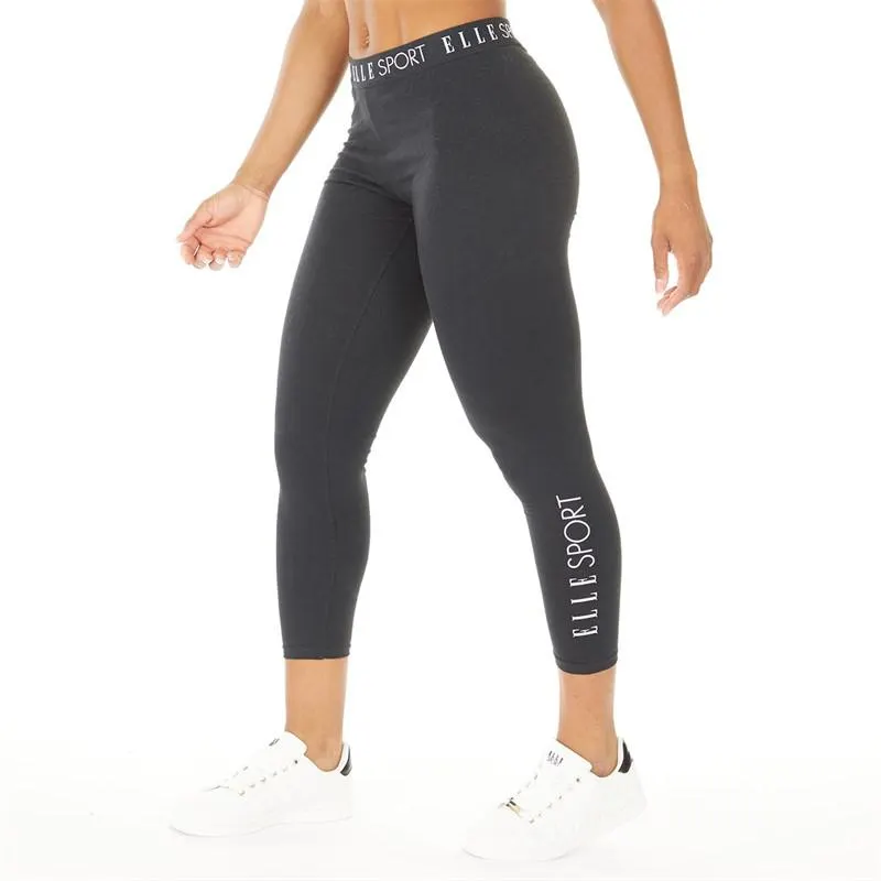 ELLE SPORT Womens Cotton Leggings Black