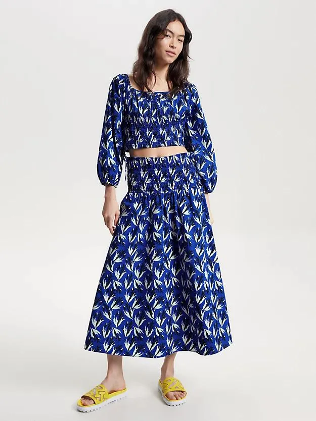 Tommy Hilfiger x Vacation Floral Print Scoop Neck Crop Top