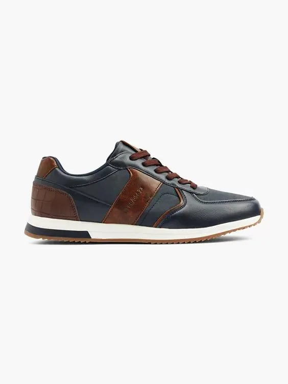 Navy/Brown Casual Lace Up Trainer