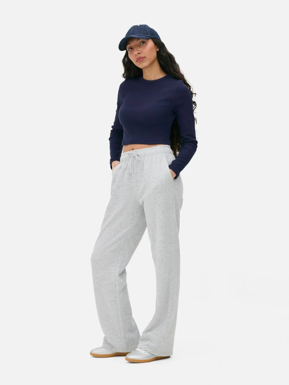 Ribbed Long Sleeve Crew Neck Top