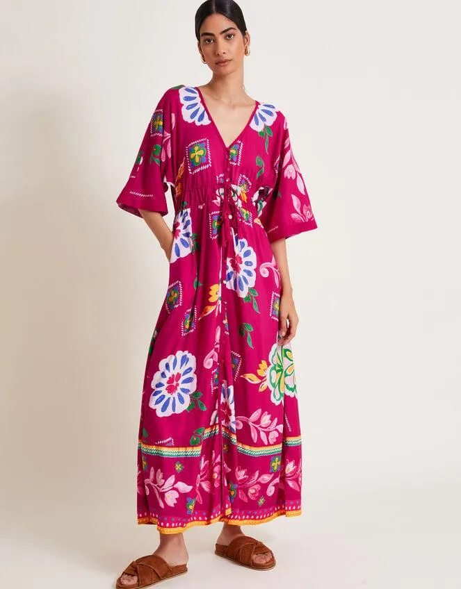 Prim Floral Maxi Dress Pink