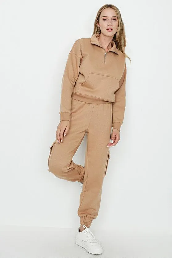 Caramel Cargo Seam Joggers