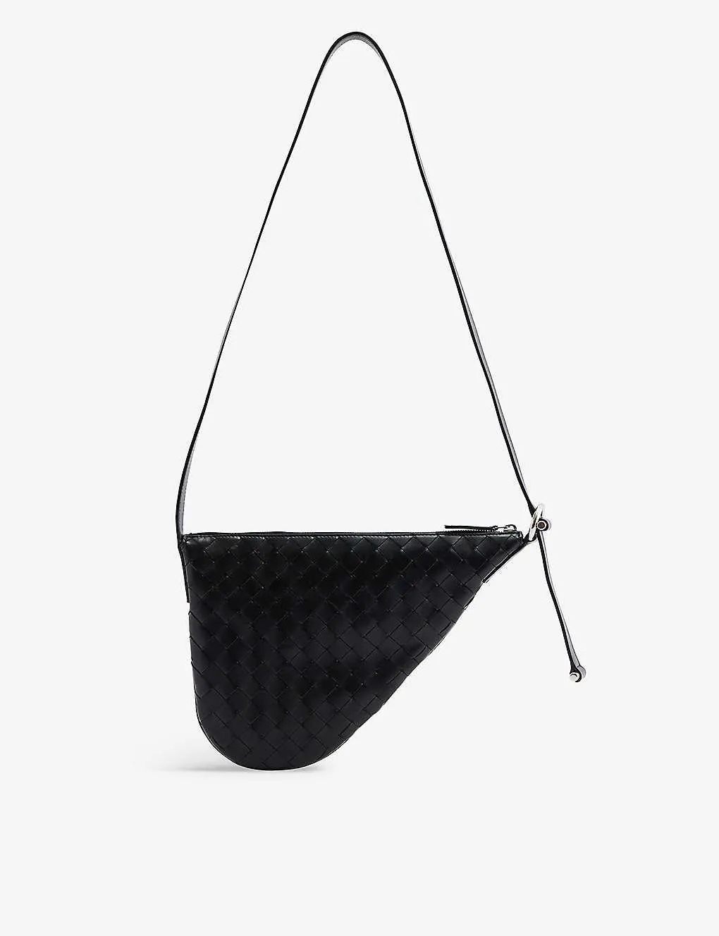Intrecciato-woven leather shoulder bag