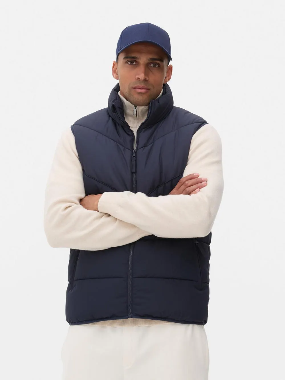 Steppweste mit Chevron-Muster