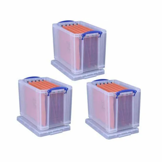 Really Useful Box 19 Litre Plus 10 Files Pack of 3