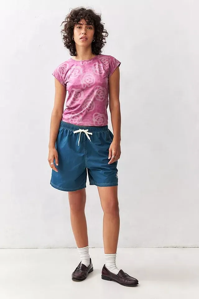 BDG Teal Star Logo Swim Shorts