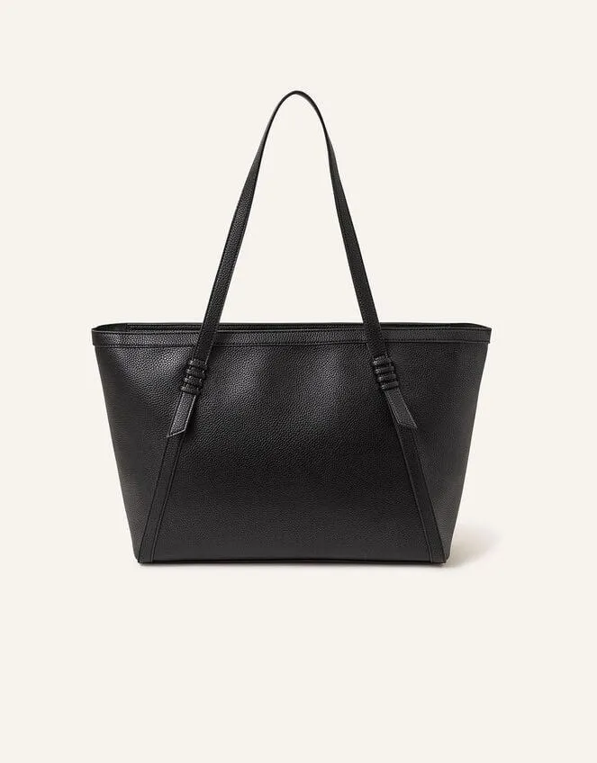 Artisanal Strap Detail Tote Bag Black