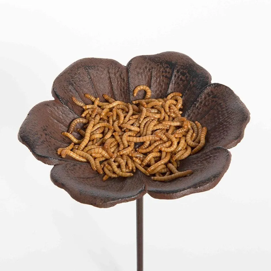 Poppy stake bird feeder