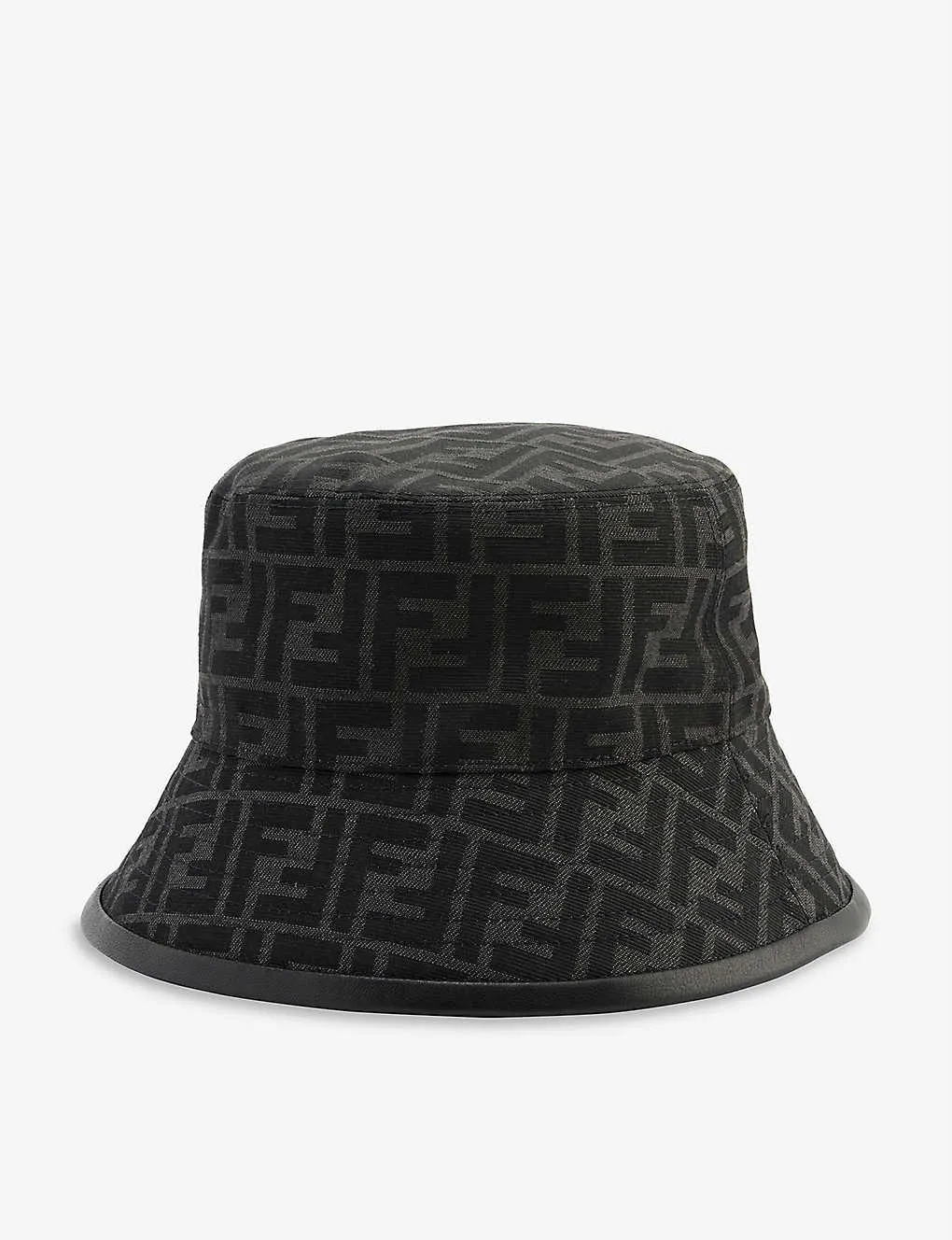 Brand-pattern curved-brim woven bucket hat
