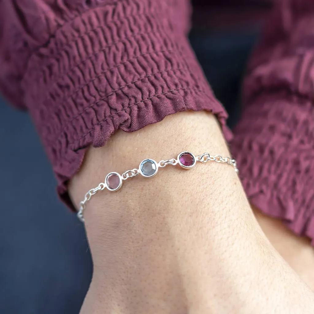Family Birthstone Link Bracelet