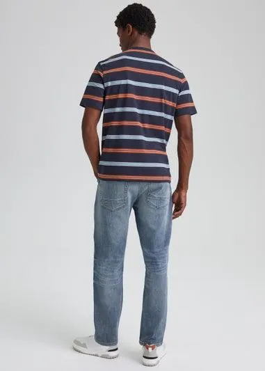 Mid Wash Vintage Stretch Regular Fit Jeans - 30 Waist Regular