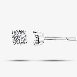9ct White Gold 0.03ct Diamond Stud Earrings E4058W/03-10
