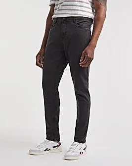 Blackwash Tapered Fit Stretch Jeans
