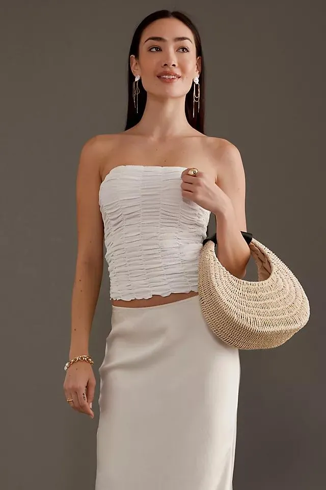 By Anthropologie Extreme Ruched Bandeau Top