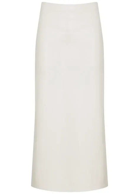 Maeve faux leather midi skirt
