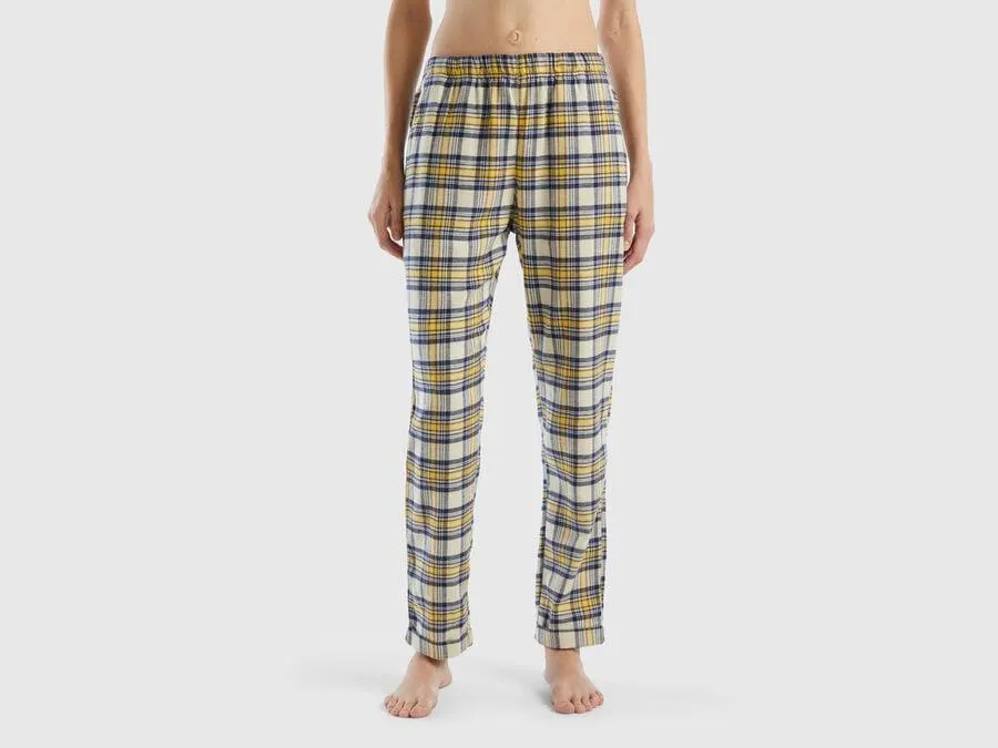 Yellow and blue tartan trousers