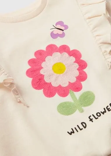 Girls Cream Crochet Flower Sweatshirt (1-7yrs) - 1 to 1 half years