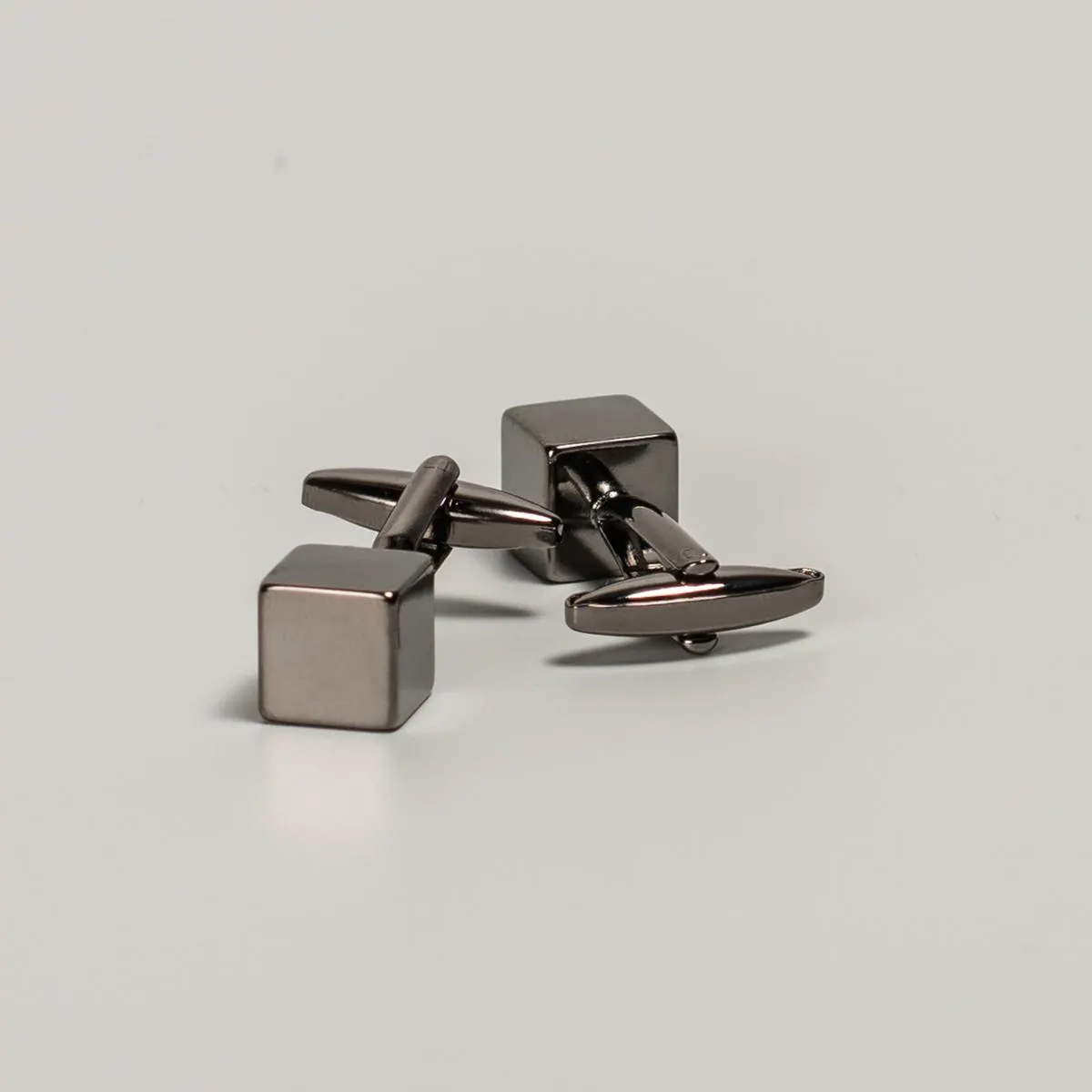 Silver gray colored cufflinks