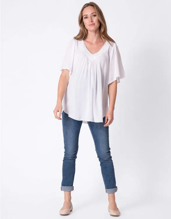 Oversized White Maternity Top