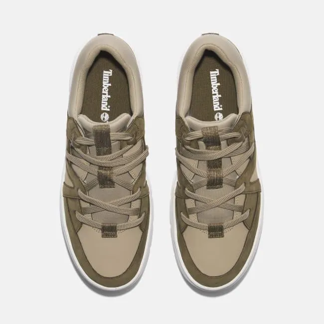 Laurel Court Lace-Up Low Trainer for Women in Green