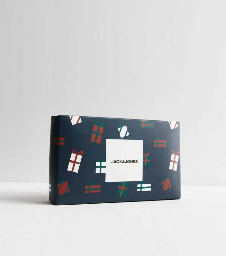 Jack & Jones 3 Pack Navy Gingerbread Christmas Socks Gift Set