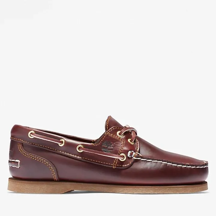 Classic Leather Boat Shoe for Women in Brown