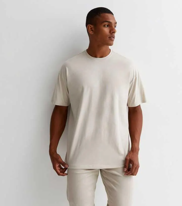 Stone Cotton Oversized T-Shirt