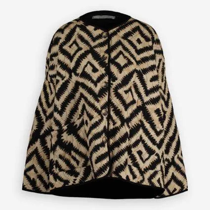 Black & Biege Open Quilted Jacket