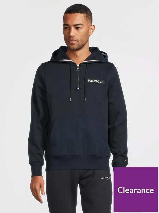 Monotype Mix Media Half Zip Sweatshirt - Navy