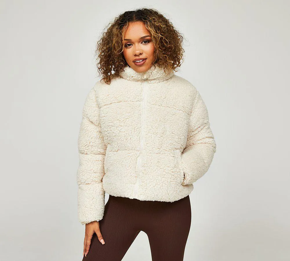 Womens Cropped Borg Jacket