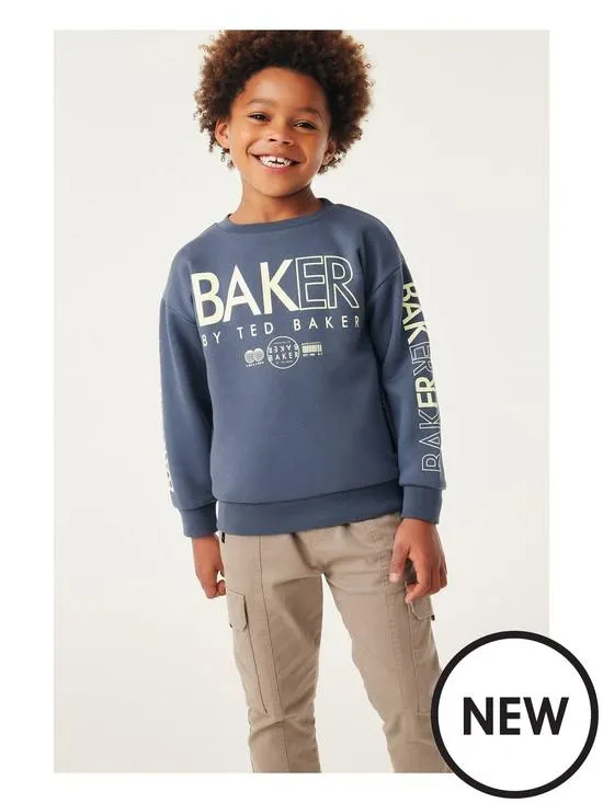 Baker By Ted Baker Older Boys Charcoal Letter Sweat