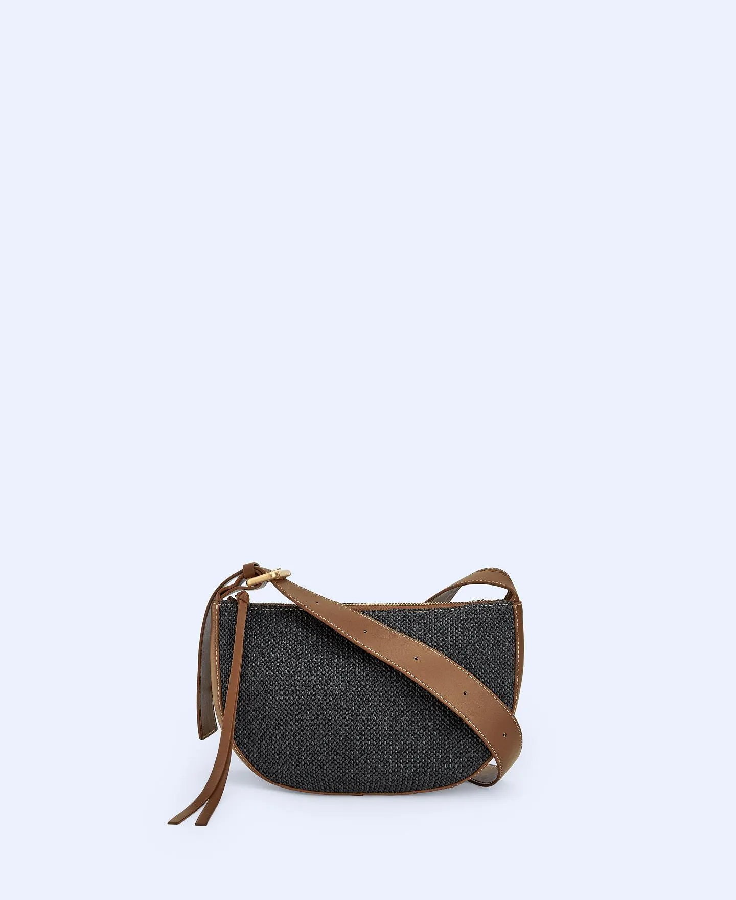 Braided fabric small shoulder bag