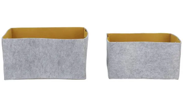 Habitat Pack of 2 Felt 2 Tone Boxes