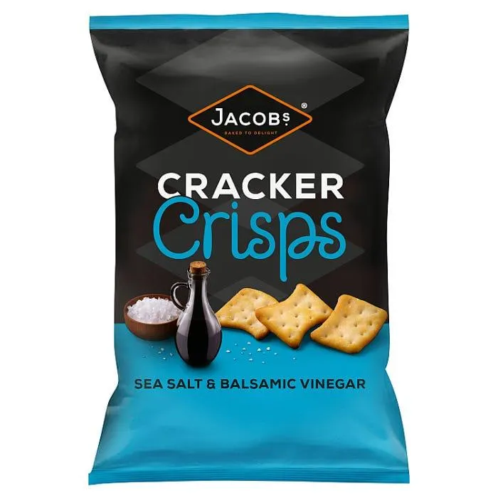Jacob's Cracker Crisps Salt & Balsamic Sharing Bag Snacks, 150g