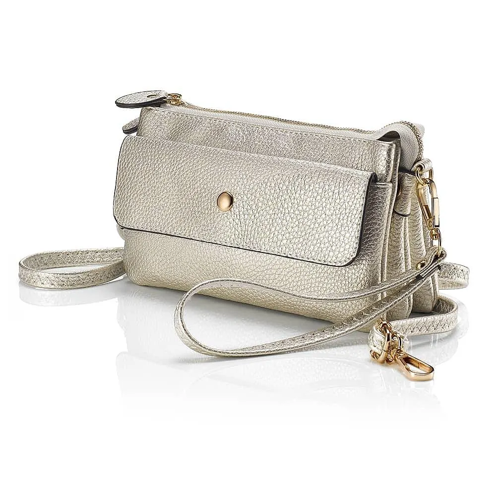 Sleekly Silver Vegan Leather Organiser Bag