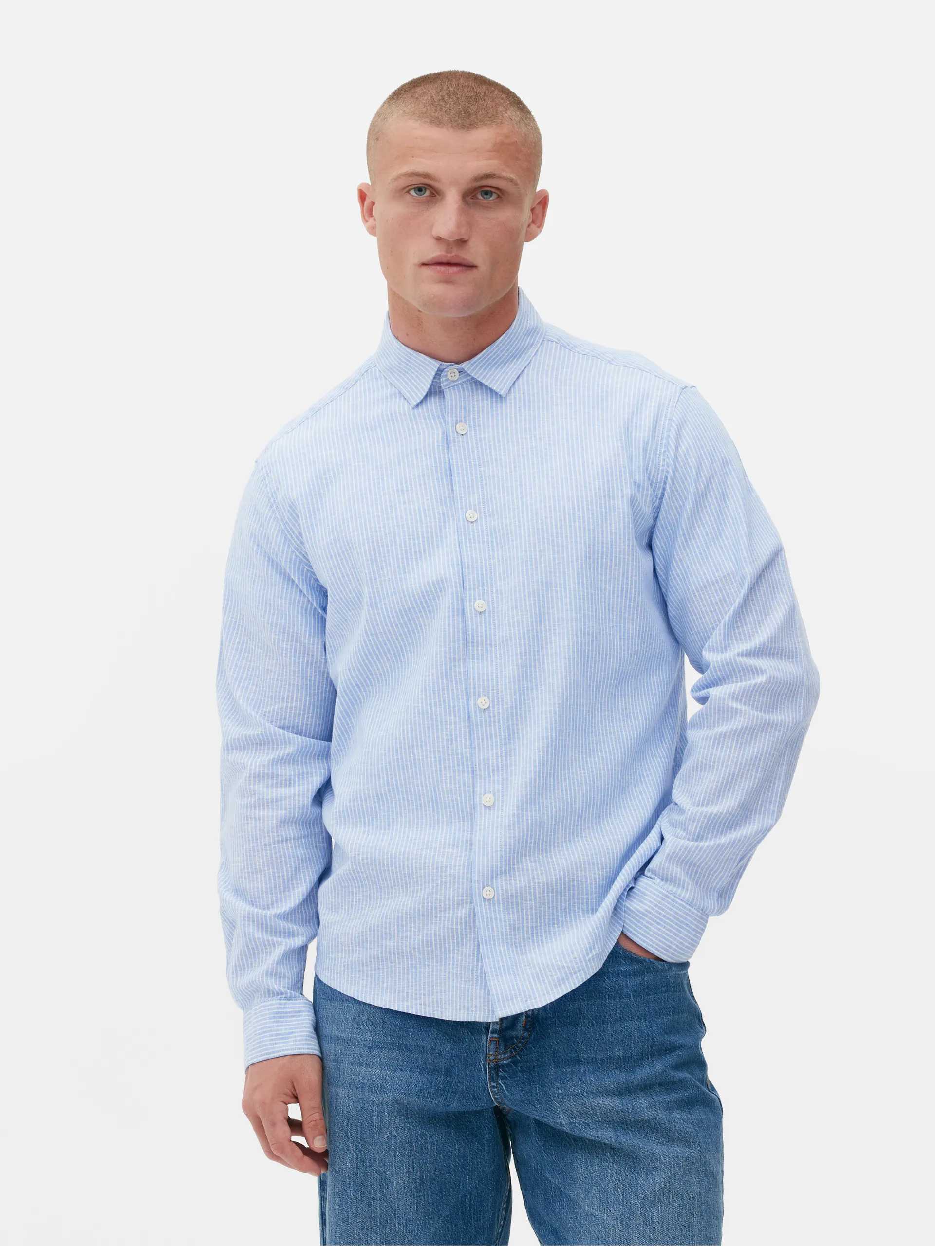 Linen Blend Stripe Shirt