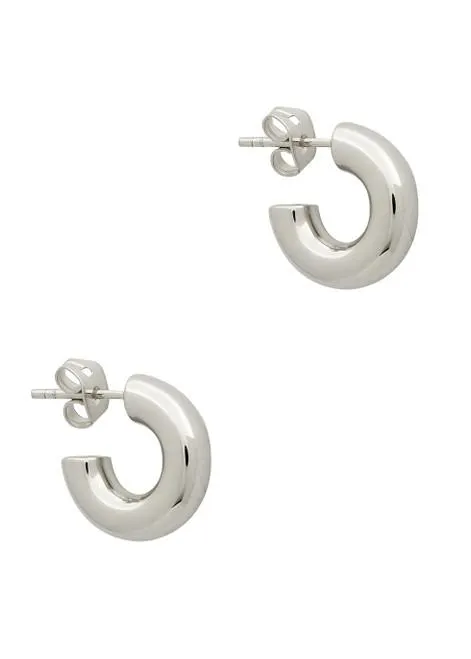 Mini Chubby silver-plated hoop earrings