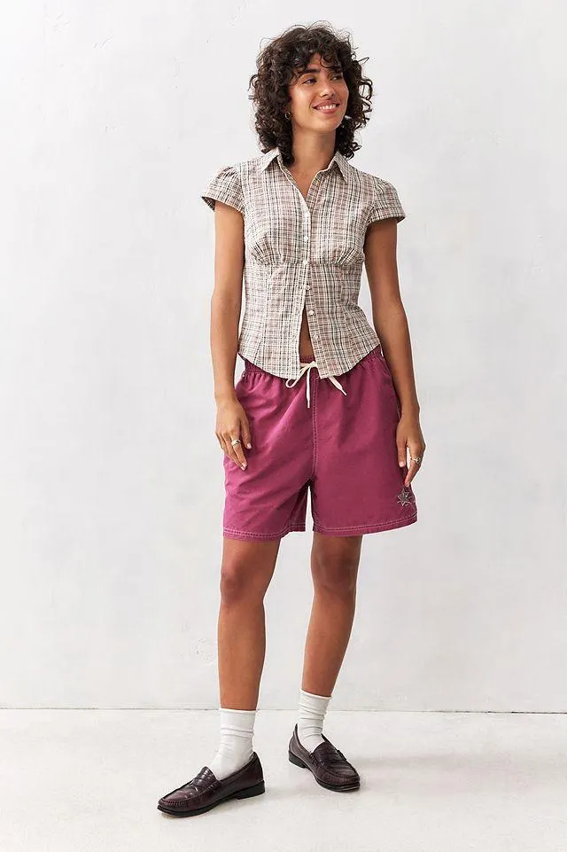 BDG Red Star Logo Swim Shorts