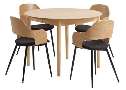 MARSTRAND D110 table oak + 4 UK HVIDOVRE oa/bl