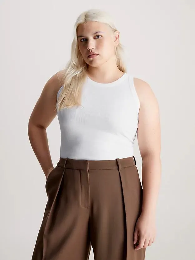 Slim geribbelde tanktop