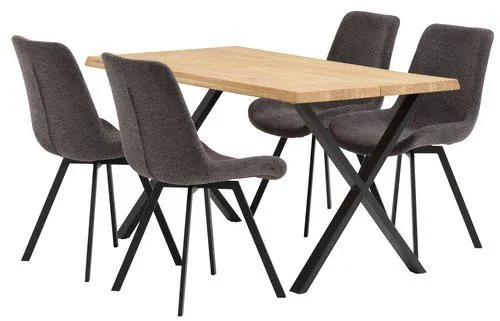 ROSKILDE L140 natural oak + 4 HYGUM grey