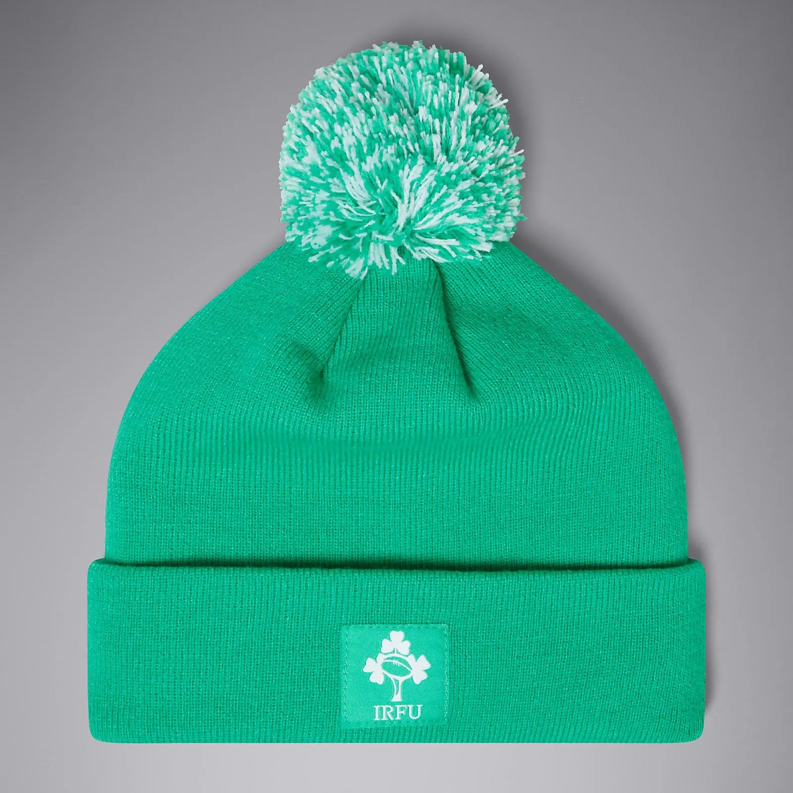 ADULT UNISEX IRELAND BOBBLE HAT GREEN/WHITE