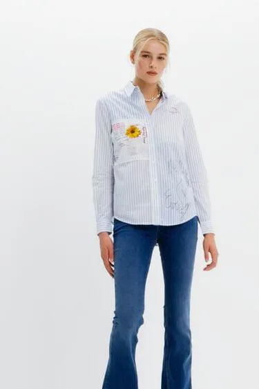 Patchwork striped shirt