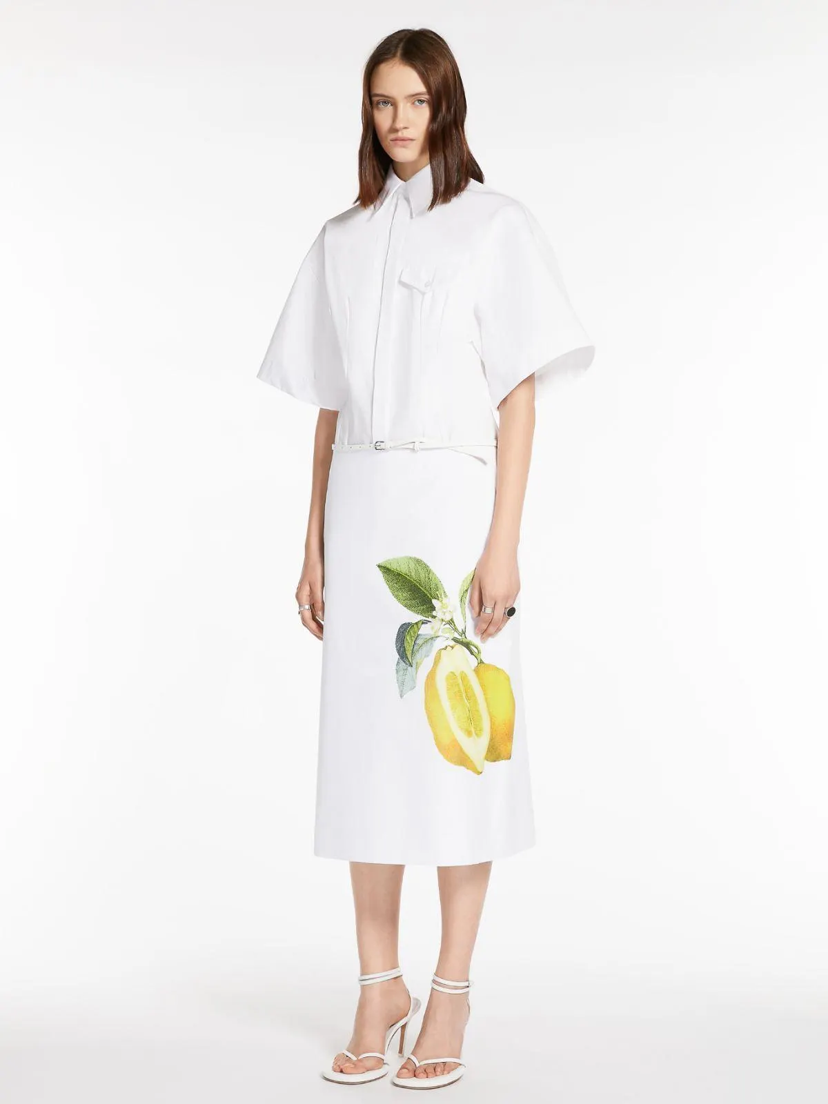 Straight-fit print skirt