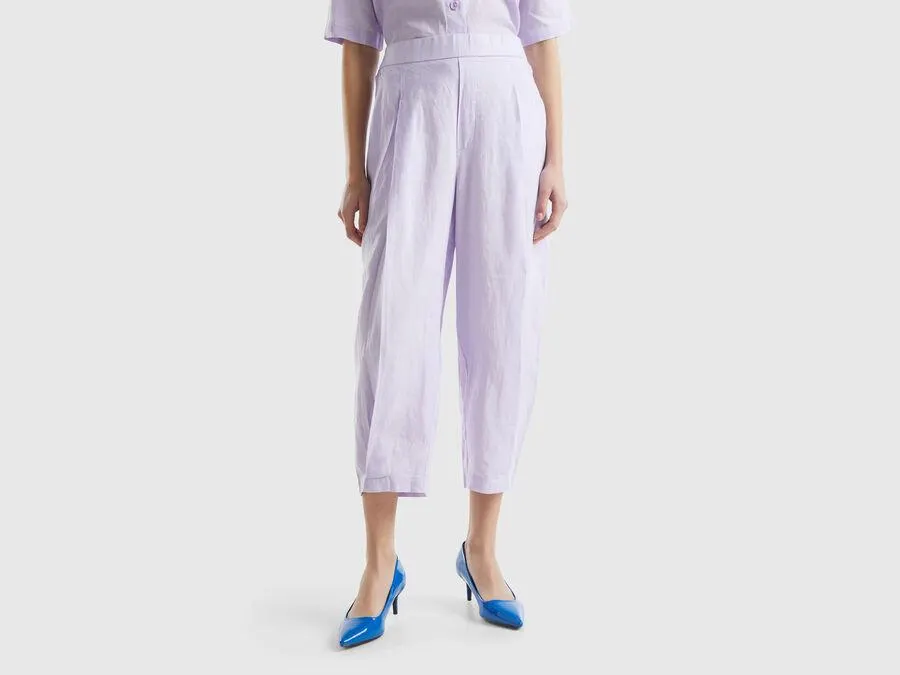 Trousers in pure linen