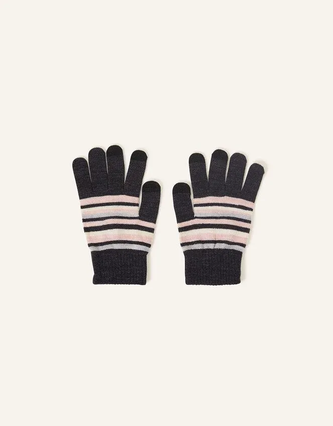 Stripe Stretch Touchscreen Gloves