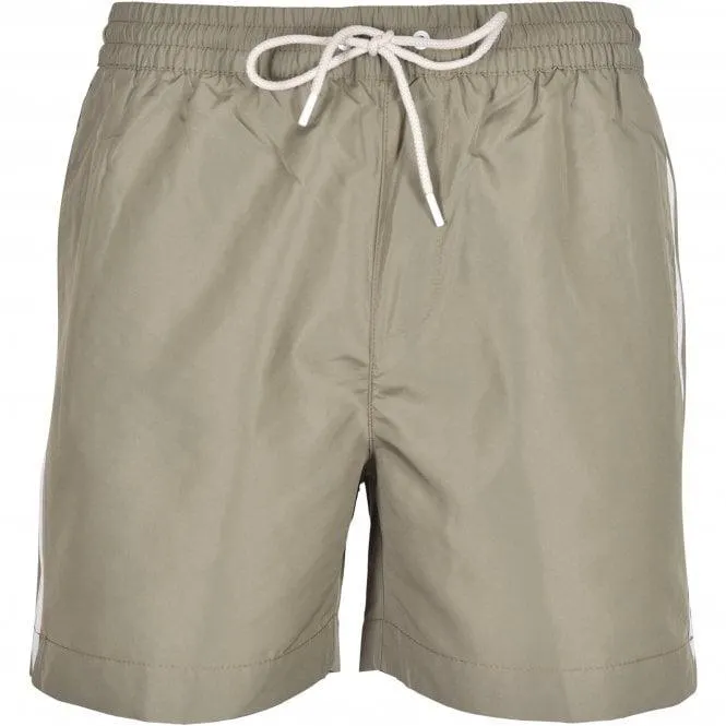 Calvin Klein Logo Tape Swim Shorts, Delta Green