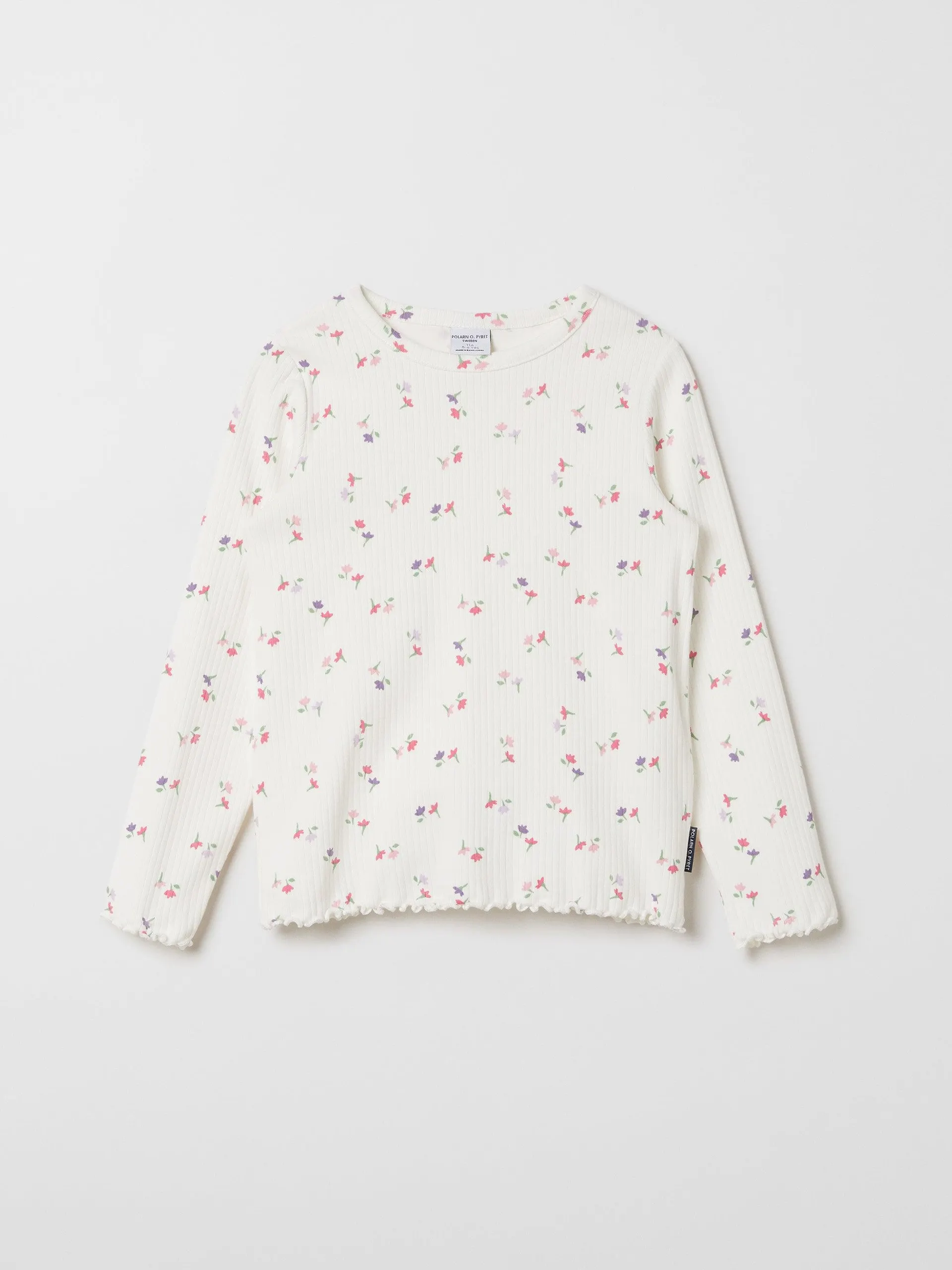 Ribbed Floral Print Top