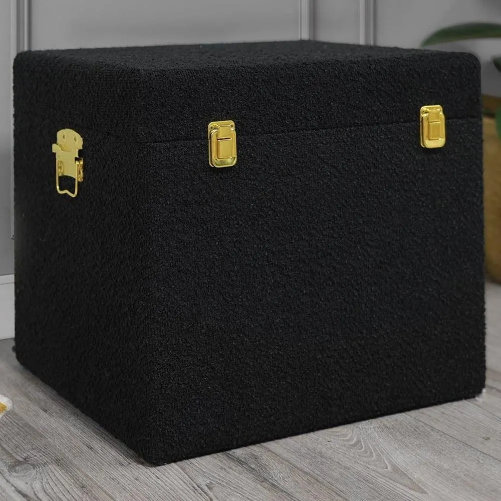 Black Boucle Storage Box