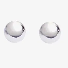 9ct White Gold Plain 5mm Ball Stud Earrings SE105